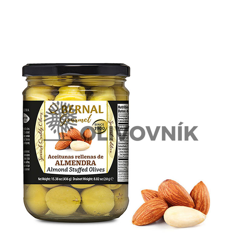 Bernal Gourmet olivy - plněné mandlemi (250g)
