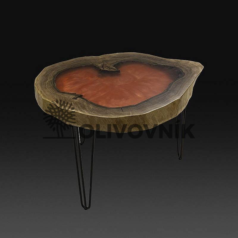 Designový epoxidový stůl + dřevo