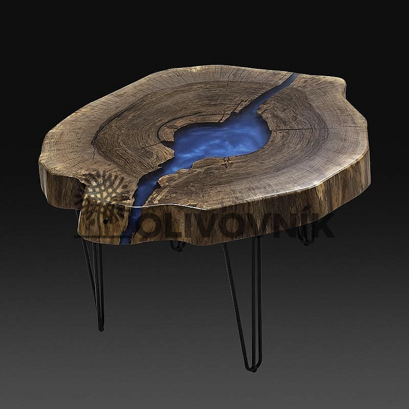 Designový epoxidový stůl + dřevo