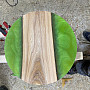 Dřevěné hodiny + epoxid - Zelené